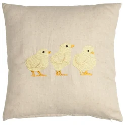 Fabrique de Styles Coussins Et Housses*Coussin en coton et lin naturel et jaune pale 45x45cm - A la ferme