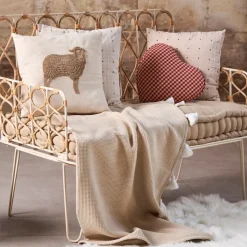 Fabrique de Styles Coussins Et Housses*Coussin en coton naturel et brun 45x45cm - A la ferme