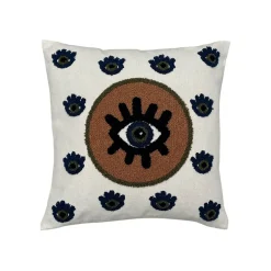 Fabrique de Styles Coussins Et Housses*Coussin en coton Oeil Protecteur marron 40x40cm - Influence