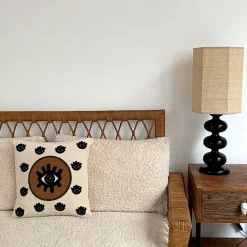 Fabrique de Styles Coussins Et Housses*Coussin en coton Oeil Protecteur marron 40x40cm - Influence