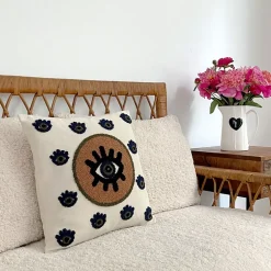 Fabrique de Styles Coussins Et Housses*Coussin en coton Oeil Protecteur marron 40x40cm - Influence