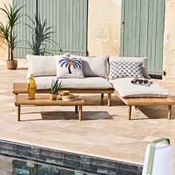 Fabrique de Styles Coussins Et Housses*Coussin palmier en coton et bleu 45x45cm - Palme