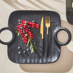 Fabrique de Styles Couverts*Couteau en inox or et noir - barisa