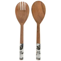 Fabrique de Styles Ustensibles De Cuisine*Couverts de salade en acacia - Rose Noire