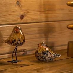 Fabrique de Styles Petits Objets Déco*Déco moineau en verre et fer - Serin