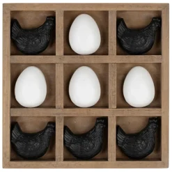 Fabrique de Styles Petits Objets Déco*Déco tic tac toe poule et œuf noir et blanc - Campagne