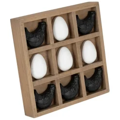 Fabrique de Styles Petits Objets Déco*Déco tic tac toe poule et œuf noir et blanc - Campagne