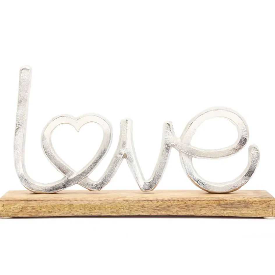 Fabrique de Styles Petits Objets Déco*Décoration love sur support en bois 32x5xh19cm