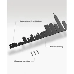 Fabrique de Styles Déco À Suspendre Et Adhésive*Décoration murale ligne en acier NYC L50cm