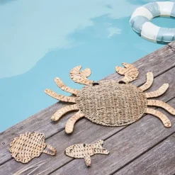 Fabrique de Styles Déco À Suspendre Et Adhésive*Deco murale crabe en jonc de mer - Eté A La Mer