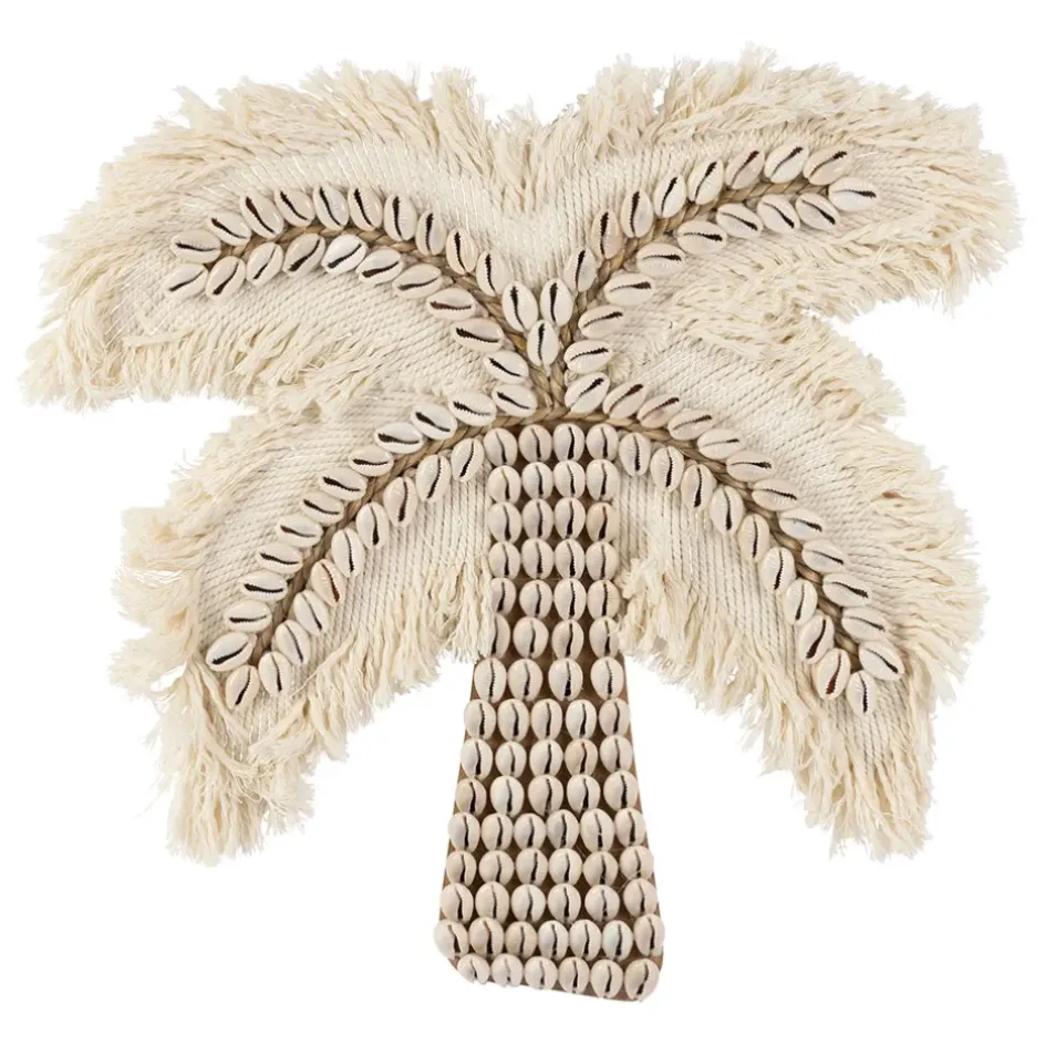 Fabrique de Styles Déco À Suspendre Et Adhésive*Deco murale palmier en coquillage 31x31cm - Cauri