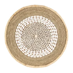 Fabrique de Styles Déco À Suspendre Et Adhésive*Deco murale rosace en coquillage naturel et blanc - Cauri