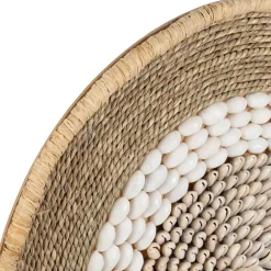 Fabrique de Styles Déco À Suspendre Et Adhésive*Deco murale rosace en coquillage naturel et blanc - Cauri