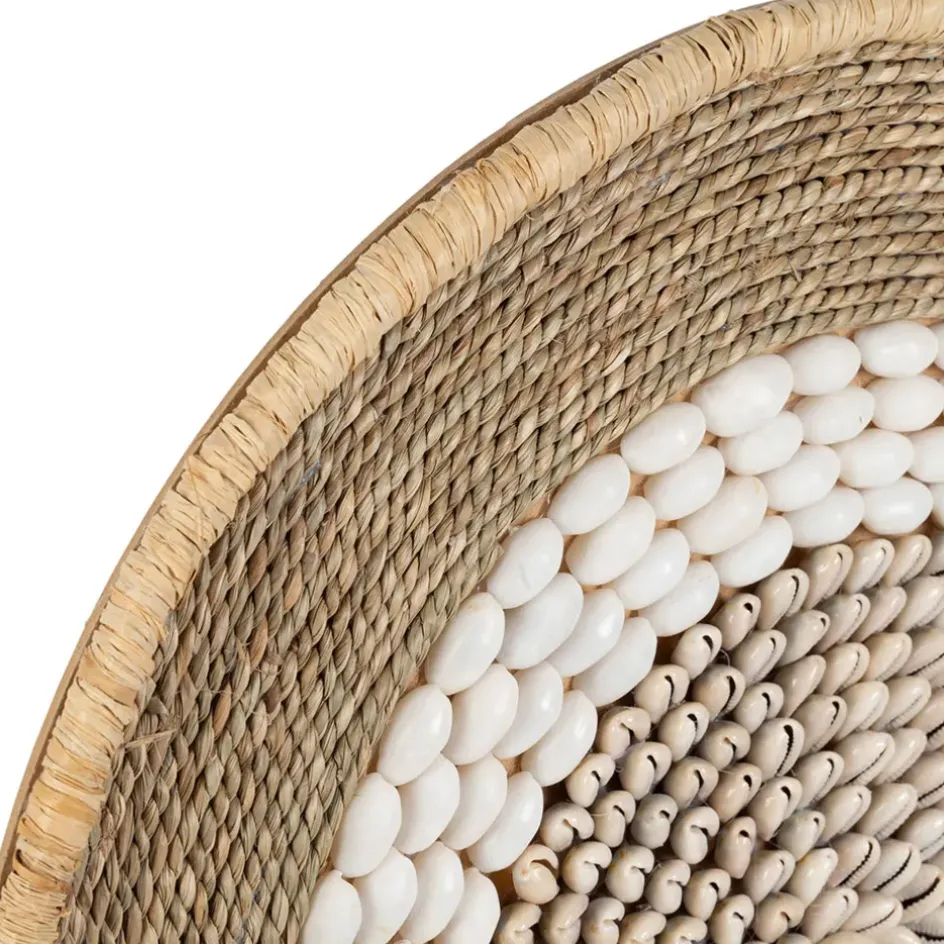 Fabrique de Styles Déco À Suspendre Et Adhésive*Deco murale rosace en coquillage naturel et blanc - Cauri