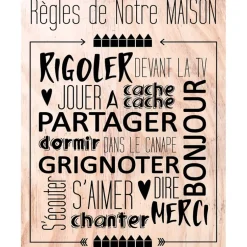Fabrique de Styles Déco À Suspendre Et Adhésive*Decoration murale wording regles maison 30x40