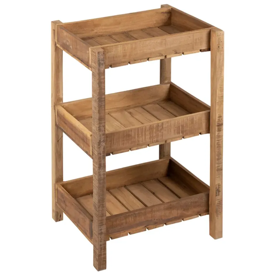 Fabrique de Styles Bibliothèques Et Étagères*Desserte 3 niveaux en bois recyclé h70cm - Campagne