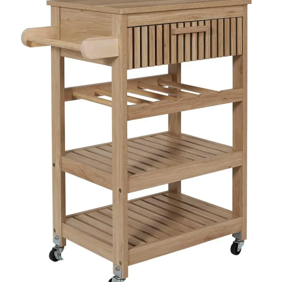 Fabrique de Styles Ilots Et Dessertes*Desserte en bois 3 niveaux et 1 tiroir - Kara