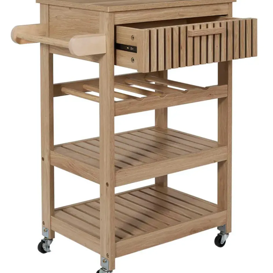 Fabrique de Styles Ilots Et Dessertes*Desserte en bois 3 niveaux et 1 tiroir - Kara