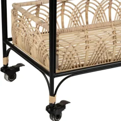 Fabrique de Styles Ilots Et Dessertes*Desserte en fer et rotin 2 niveaux - Element