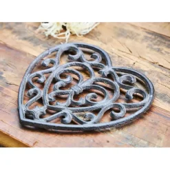 Fabrique de Styles Accessoires De Table*Dessous plat en fonte coeur - rhodonea