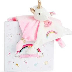 Enfant Fabrique de Styles Doudous Et Peluches*Doudou plat Licorne blanc et rose