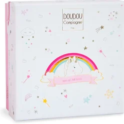 Enfant Fabrique de Styles Doudous Et Peluches*Doudou plat Licorne blanc et rose