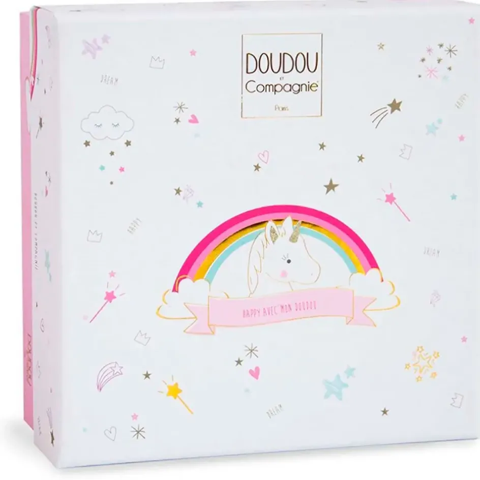 Enfant Fabrique de Styles Doudous Et Peluches*Doudou plat Licorne blanc et rose