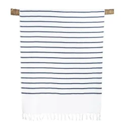 Fabrique de Styles Draps De Plage Et Foutas*Drap de plage en coton mariniere bleu et 90x180cm - Pestamal