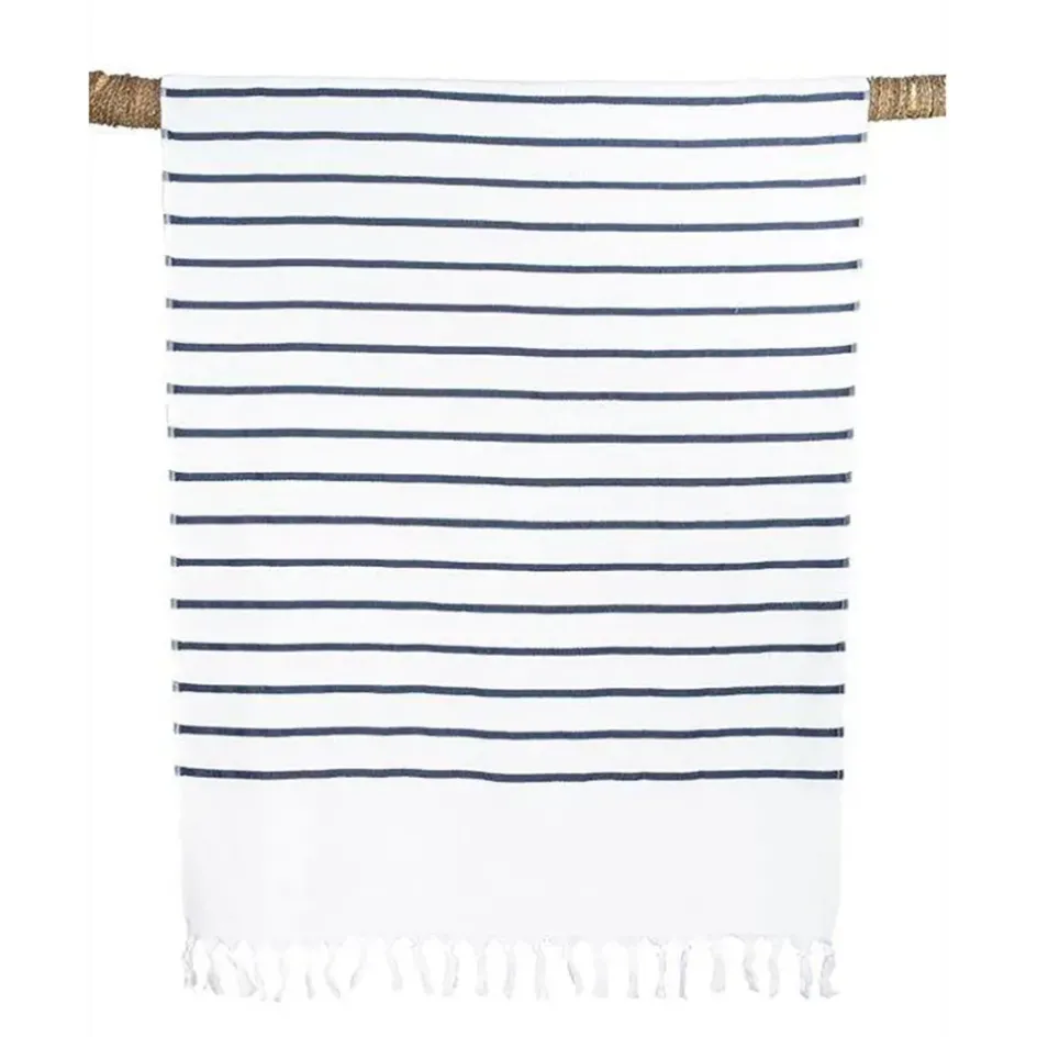 Fabrique de Styles Draps De Plage Et Foutas*Drap de plage en coton mariniere bleu et 90x180cm - Pestamal