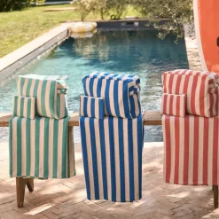 Fabrique de Styles Draps De Plage Et Foutas*Drap de plage en coton rayé et blanc 180x90cm - Palma