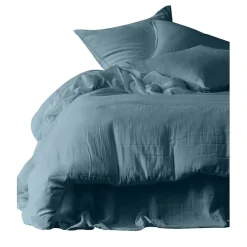 Fabrique de Styles Draps Housses*Drap housse dili de prusse 140x200cm en voile de coton lavé