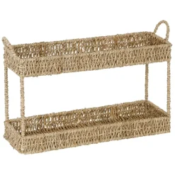 Fabrique de Styles Bibliothèques Et Étagères*Etagere 2 niveaux en jonc de mer h26.5cm - Borneo