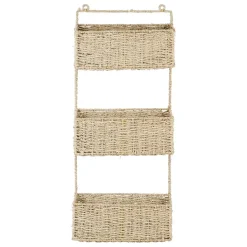 Fabrique de Styles Étagères Murales*Etagere murale 3 paniers recif en jonc de mer