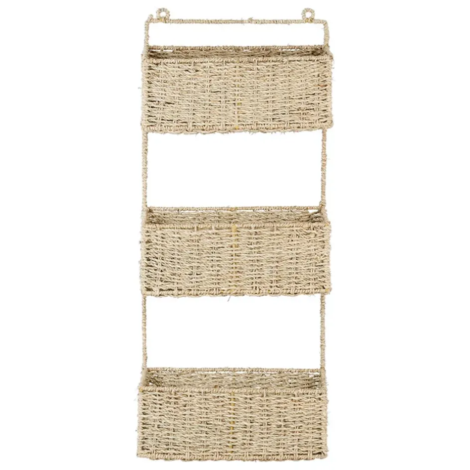 Fabrique de Styles Étagères Murales*Etagere murale 3 paniers recif en jonc de mer