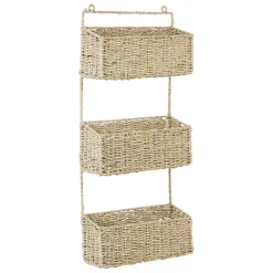 Fabrique de Styles Étagères Murales*Etagere murale 3 paniers recif en jonc de mer
