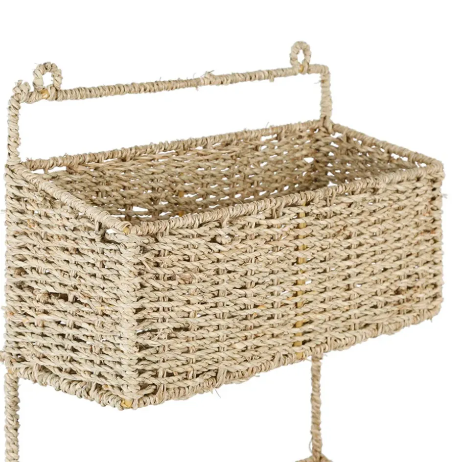 Fabrique de Styles Étagères Murales*Etagere murale 3 paniers recif en jonc de mer