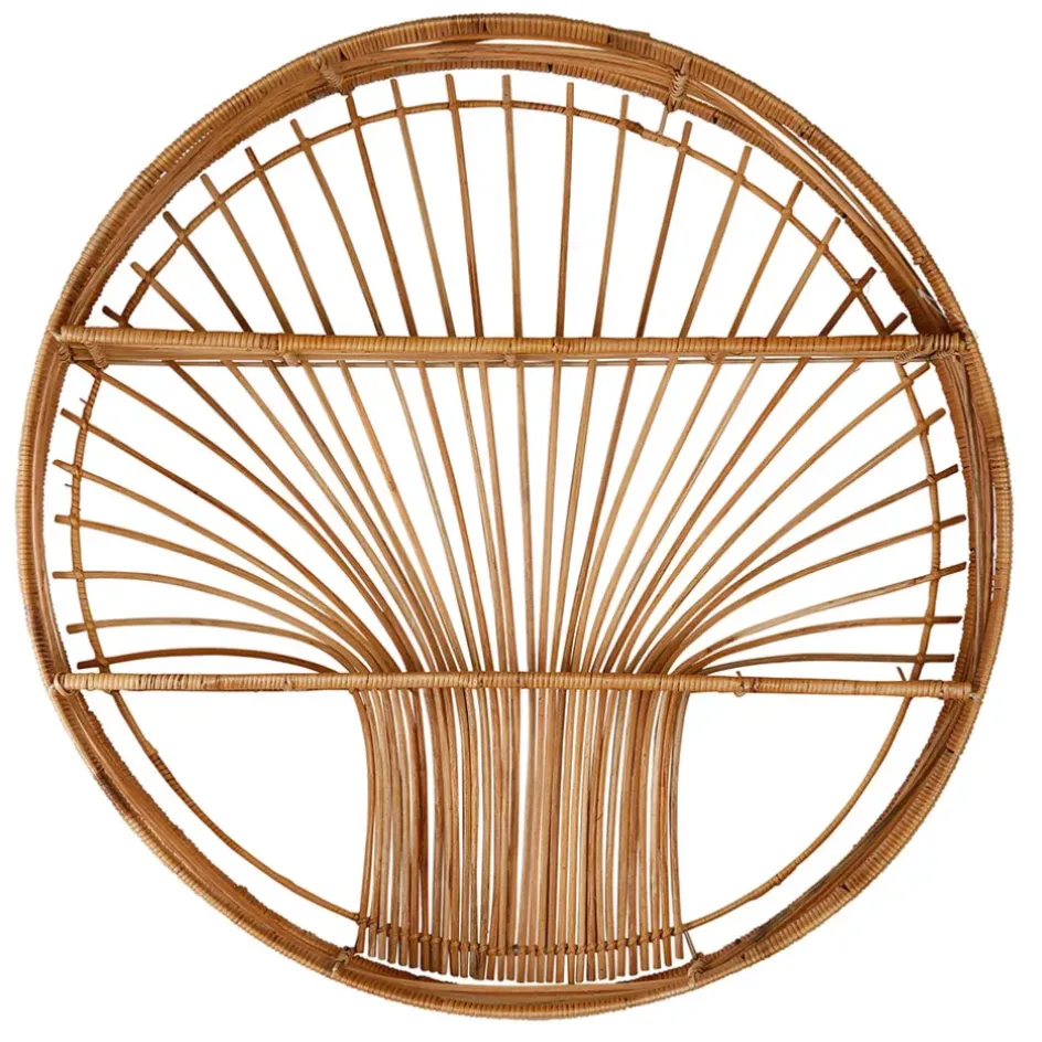 Fabrique de Styles Étagères Murales*Etagere murale ronde en rotin - Floraly