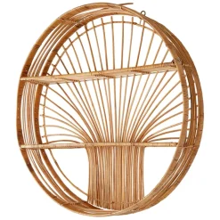 Fabrique de Styles Étagères Murales*Etagere murale ronde en rotin - Floraly