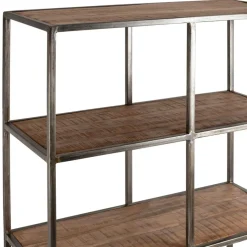 Fabrique de Styles Bibliothèques Et Étagères*Etagère en fer noir et bois d' acacia H200cm- Factory