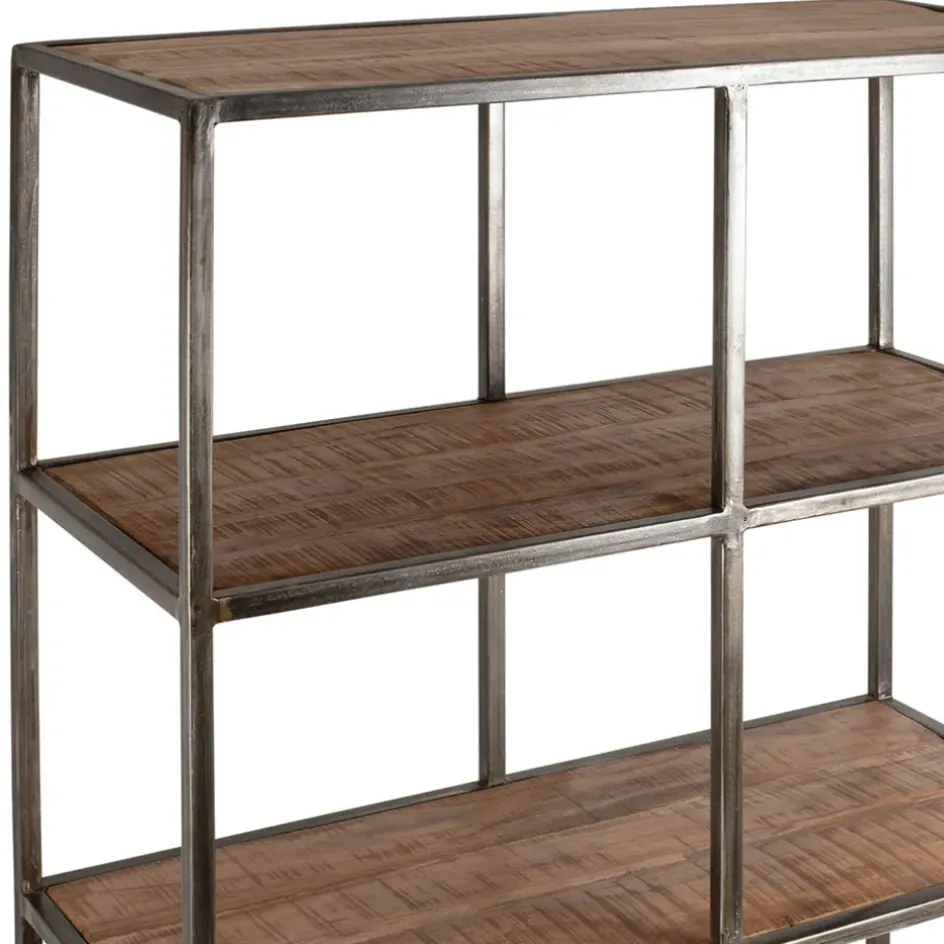 Fabrique de Styles Bibliothèques Et Étagères*Etagère en fer noir et bois d' acacia H200cm- Factory