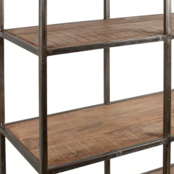 Fabrique de Styles Bibliothèques Et Étagères*Etagère en fer noir et bois d' acacia H200cm- Factory