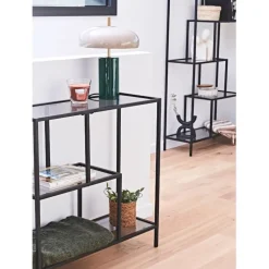 Fabrique de Styles Bibliothèques Et Étagères*Etagère en fer et verre fumé h79cm - Edgard