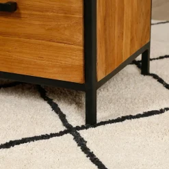 Fabrique de Styles Bibliothèques Et Étagères*Etagère en teck massif recycle avec 3 tiroirs H190cm - Alix