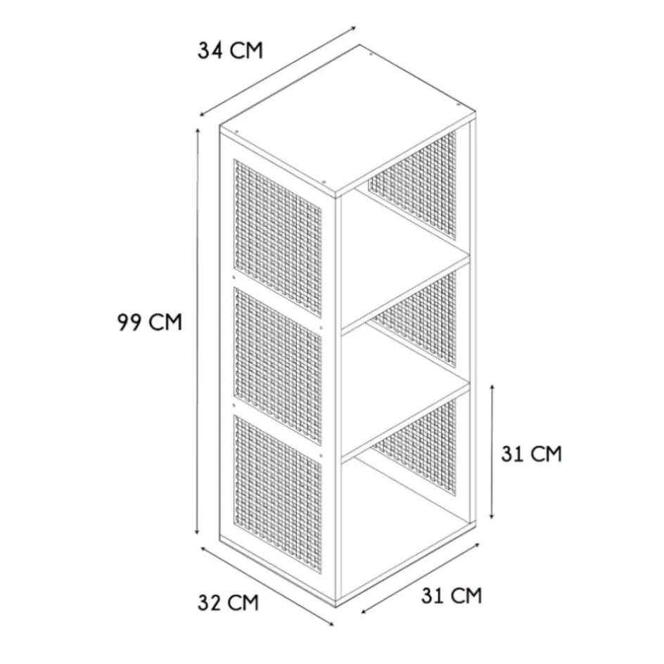 Fabrique de Styles Bibliothèques Et Étagères*Etagère module 3 cases H99cm - Baia