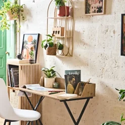 Fabrique de Styles Étagères Murales*Etagère murale 3 niveaux en paulownia h73cm - Java