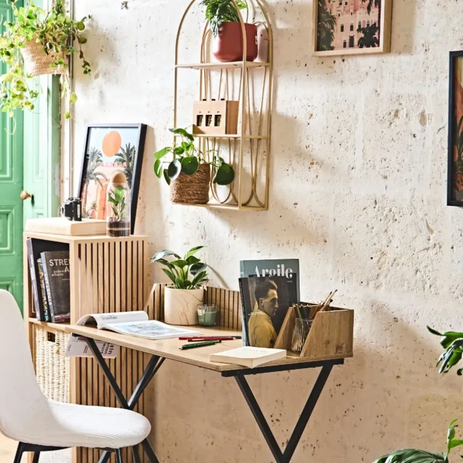 Fabrique de Styles Étagères Murales*Etagère murale 3 niveaux en paulownia h73cm - Java