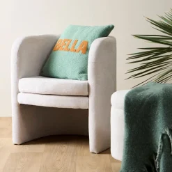 Fabrique de Styles Fauteuils*Fauteuil club en tissu écru - Tessia