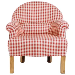 Fabrique de Styles Fauteuils*Fauteuil crapaud en coton vichy et pin - Margot