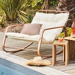 Enfant Fabrique de Styles Chaises, Fauteuils|Jardin*Fauteuil de jardin à bascule beige - Miami