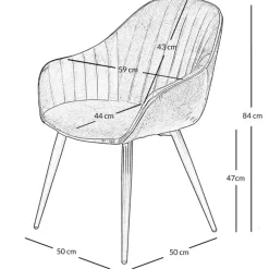 Fabrique de Styles Chaises*Fauteuil de salle à manger effet cuir - Ben